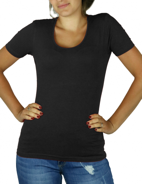 T-shirt femme col U