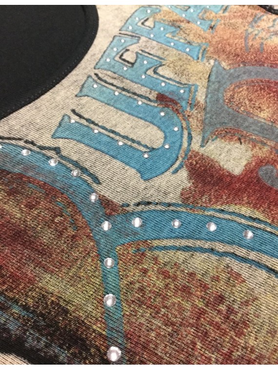 Top cowgirl chevaux manches 3/4