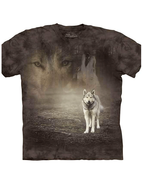 Grey Wolf Portrait T-Shirt - Adult mountain