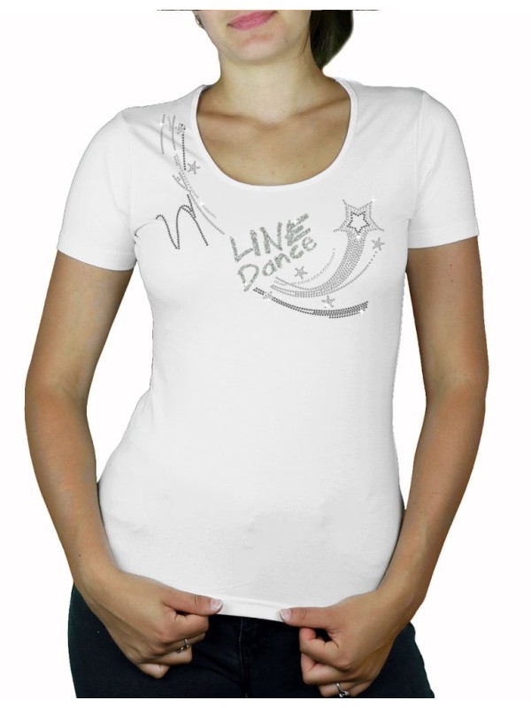 t-shirt motif en strass line dance étoile