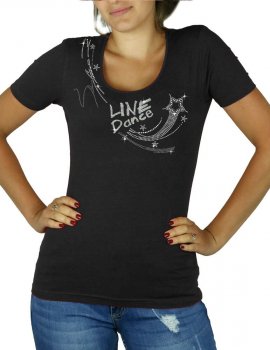 Line dance étoile - T-shirt femme col U