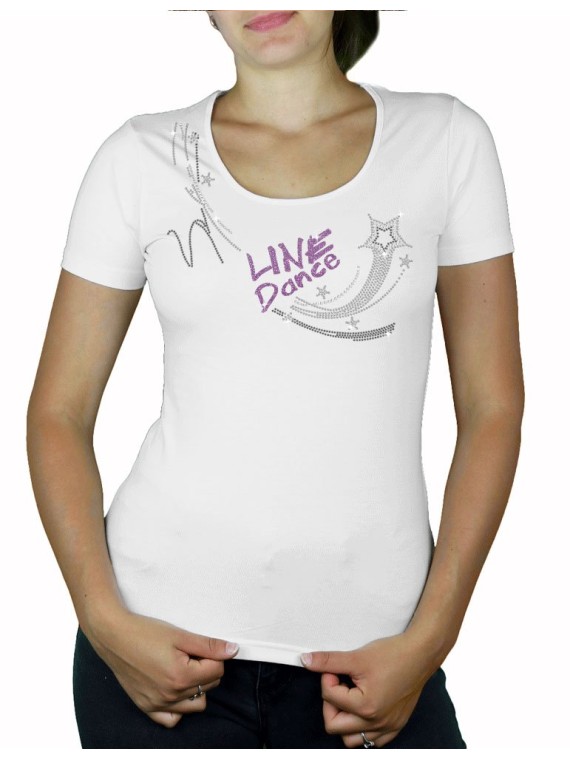 Line dance étoile - T-shirt femme col U