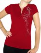 Country line dance étoile - T-shirt femme Col V