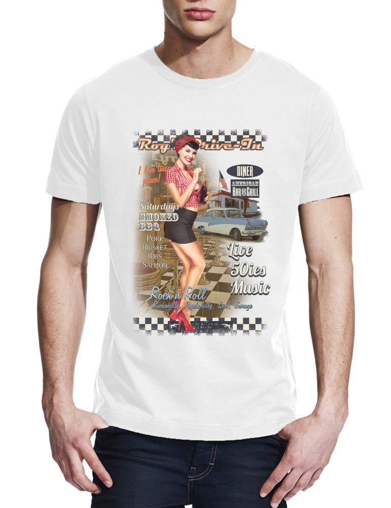 T-shirt homme pin up Roy's drive in