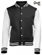 Jacket varsity teddy white sleeves