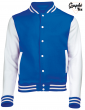 Jacket varsity teddy white sleeves