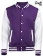 Jacket varsity teddy white sleeves