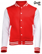 Jacket varsity teddy white sleeves