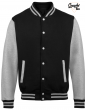 Veste varsity teddy manches grise