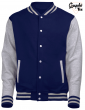 Varsity college jacket or teddy with gray sleeves