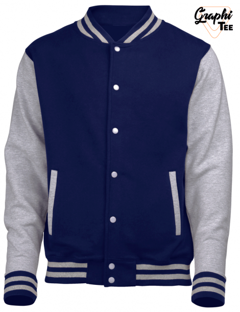 Veste varsity teddy manches grise