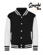 white sleeves children's jacket varsity teddy