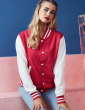 Jacket varsity teddy white sleeves