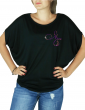 Magali Chabret - T-shirt noir femme manches chauves souris