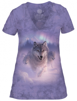 T-shirt femme northern lights The mountain