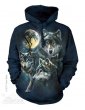 Sweat capuche motif loups - Moon Wolf collage - The mountain