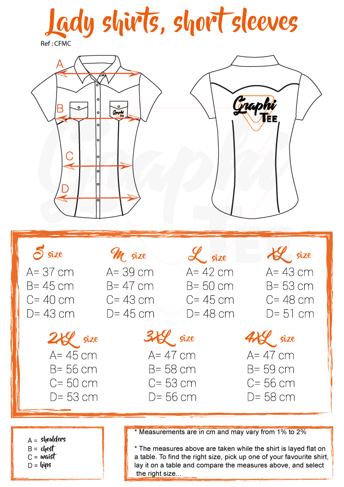 size measures lady shirts graphi-tee