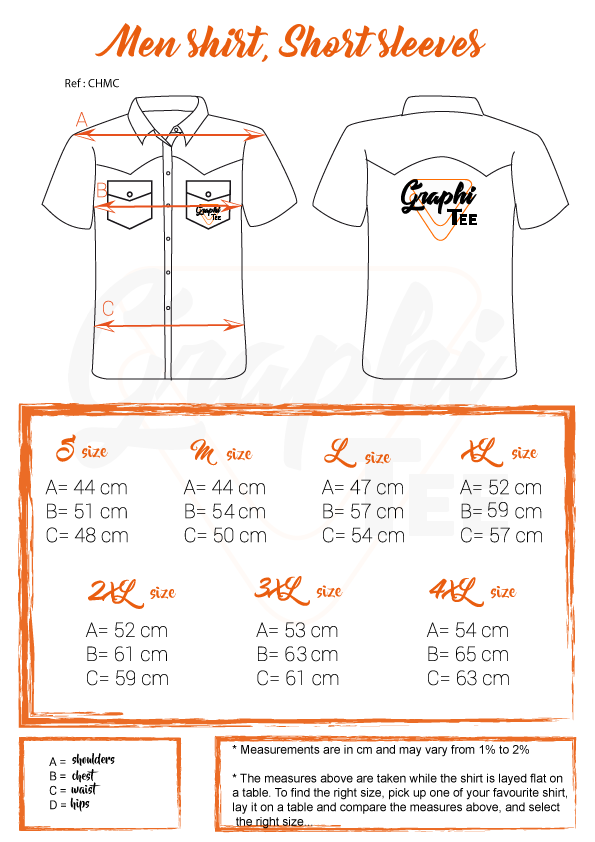 size chart man short sleeves