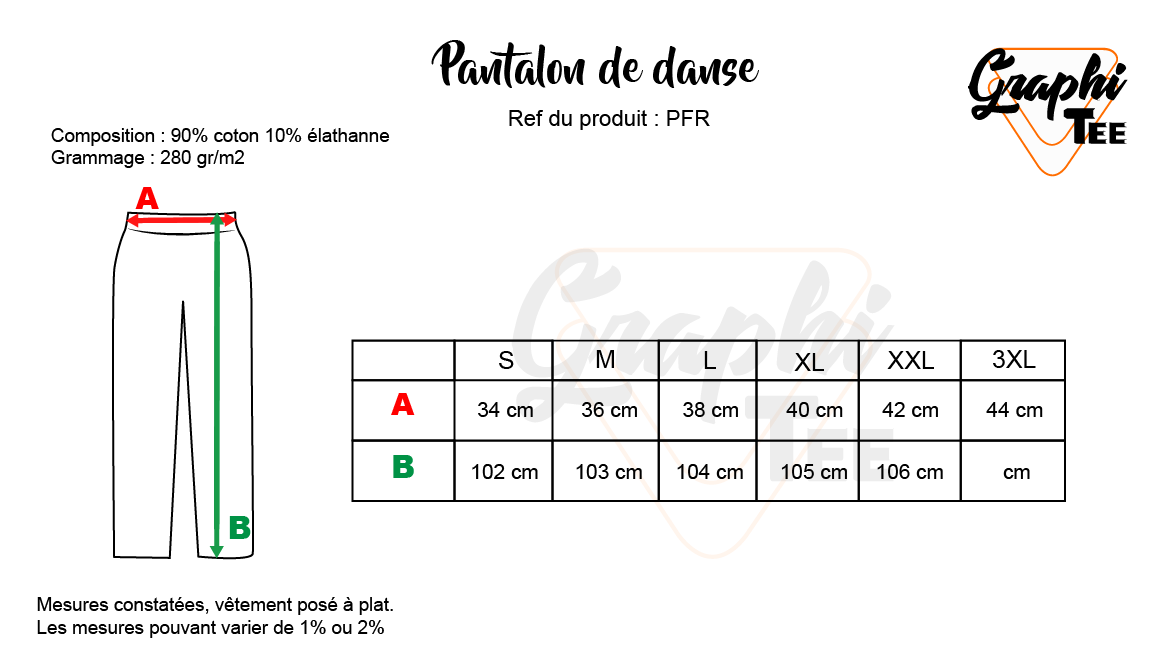 Guide des tailles pantalon