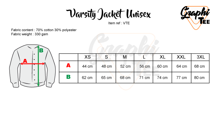 varsity jeackets chart size