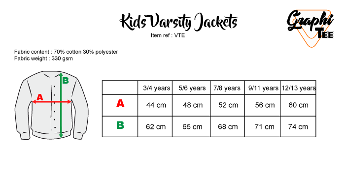 kids varsity sizes