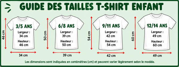 guide de taille enfant